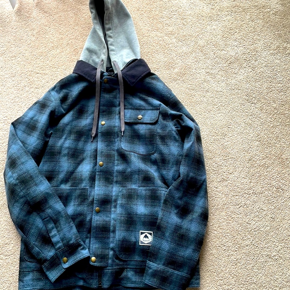 Burton blue insulated flannel coat